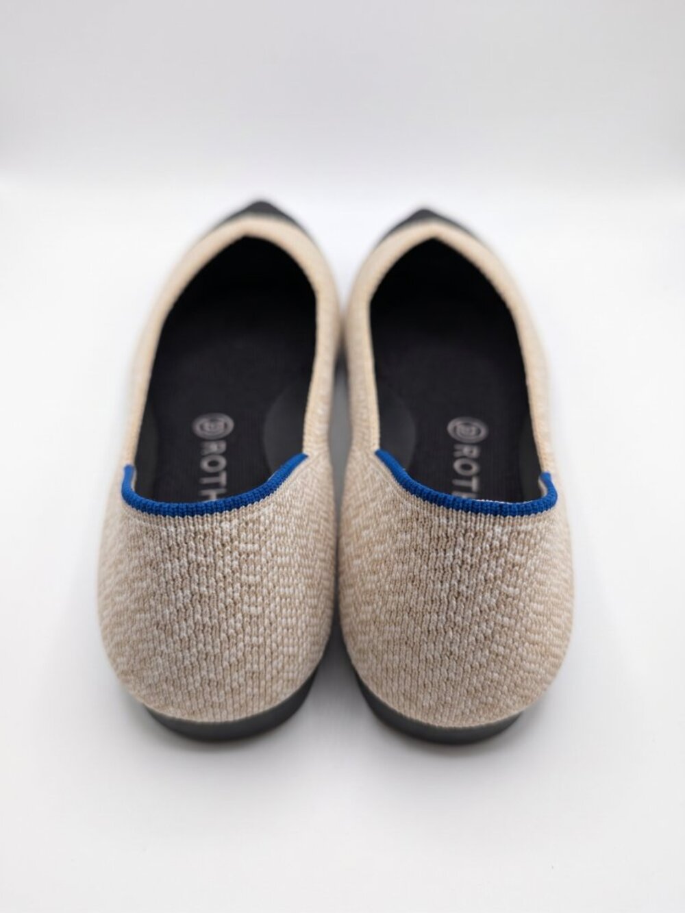 Rothy's The Point II Cream Herringbone Flats 10 - Picture 4 of 5